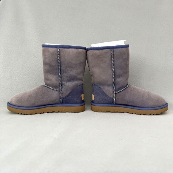 Womens UGG Boots Purple Classic Short Suede Wool Bold Blue Trim Malibu Boho Sz 6 - Picture 8 of 16